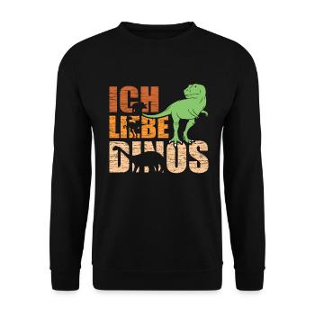 Dinosaurier - Unisex Pullover - Schwarz - Vorne - Alina (178cm) & Michal (187cm)