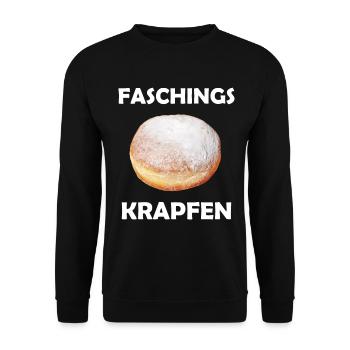 Faschingskrapfen Faschingskostüm Krapfen Fasching - Unisex Pullover - Schwarz - Vorne - Alina (178cm) & Michal (187cm)