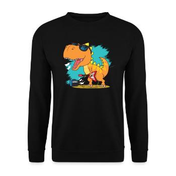 Dinosaurier - Unisex Pullover - Schwarz - Vorne - Alina (178cm) & Michal (187cm)