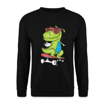dinosaure - Sweat-shirt Unisexe - noir - Devant - Alina (178cm) & Michal (187cm)