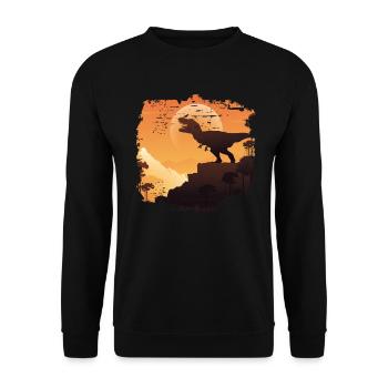 Dinosaurier - Unisex Pullover - Schwarz - Vorne - Alina (178cm) & Michal (187cm)