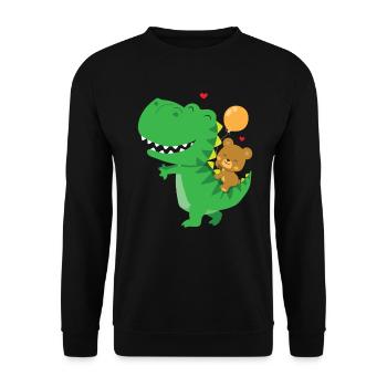 Dinosaur gift idea dino lover - Unisex Sweatshirt - black - Front - Alina (178cm) & Michal (187cm)
