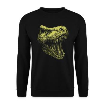 Dinosaurier Geschenkidee Dino Liebhaber - Unisex Pullover - Schwarz - Vorne - Alina (178cm) & Michal (187cm)
