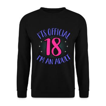 18th birthday - Unisex Sweatshirt - black - Front - Alina (178cm) & Michal (187cm)