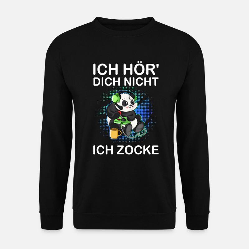 Ich Höre Dich Nicht Ich Zocke Gamer Geschenk Idee - Unisex Pullover - Schwarz
