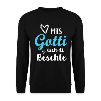 Mis Gotti isch di Beschte Taufgotti Geschenk - Unisex Pullover - Schwarz - Vorne - Alina (178cm) & Michal (187cm)