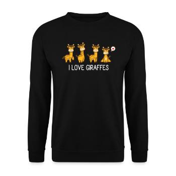 giraffe - Unisex Sweatshirt - black - Front - Alina (178cm) & Michal (187cm)