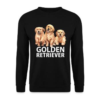 Idée cadeau chiot Golden Retriever - Sweat-shirt Unisexe - noir - Devant - Alina (178cm) & Michal (187cm)