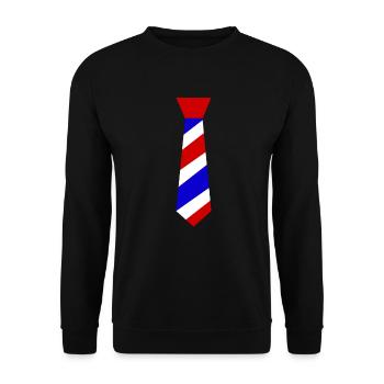 Barber pole tie - Unisex Sweatshirt - black - Front - Alina (178cm) & Michal (187cm)