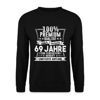 69. Geburtstag 69 Jahre Geburtstagsgeschenk Party - Unisex Pullover - Schwarz - Vorne - Alina (178cm) & Michal (187cm)