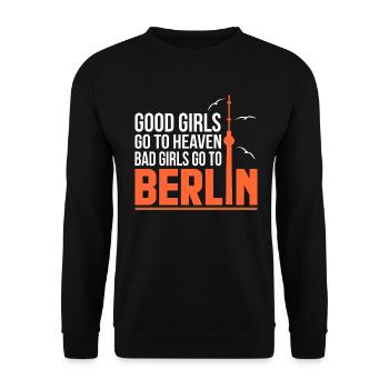 Berlin - Unisex Sweatshirt - black - Front - Alina (178cm) & Michal (187cm)