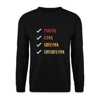 Ururoma cadeau urur grand-mère Ururmami Ururmi - Sweat-shirt Unisexe - noir - Devant - Alina (178cm) & Michal (187cm)