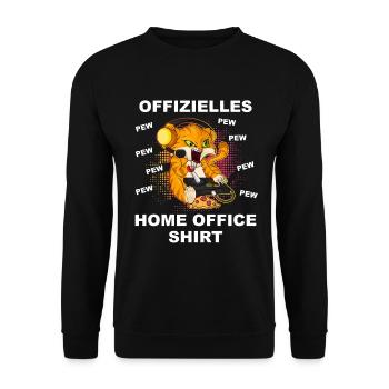 Home Office Shirt Katze Gamer Zocken Geschenk - Unisex Pullover - Schwarz - Vorne - Alina (178cm) & Michal (187cm)
