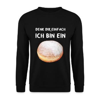 Krapfen Kostüm Faschingskrapfen Krapfen Fasching - Unisex Pullover - Schwarz - Vorne - Alina (178cm) & Michal (187cm)