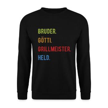 Götti Geschenk Taufgötte Firmggötti Shirt Götti - Unisex Pullover - Schwarz - Vorne - Alina (178cm) & Michal (187cm)