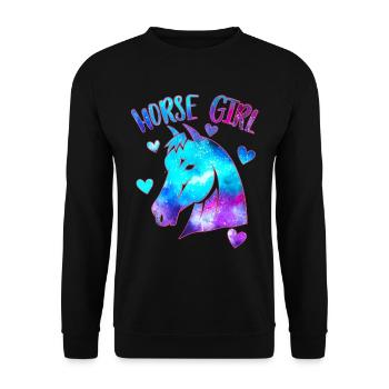 Horse girl - Unisex Sweatshirt - black - Front - Alina (178cm) & Michal (187cm)