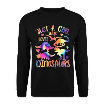 Juste une fille qui aime les dinosaures - Sweat-shirt Unisexe - noir - Devant - Alina (178cm) & Michal (187cm)
