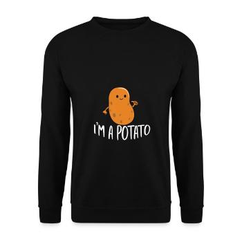 Je suis une patate drôle de cadeau de potato - Sweat-shirt Unisexe - noir - Devant - Alina (178cm) & Michal (187cm)