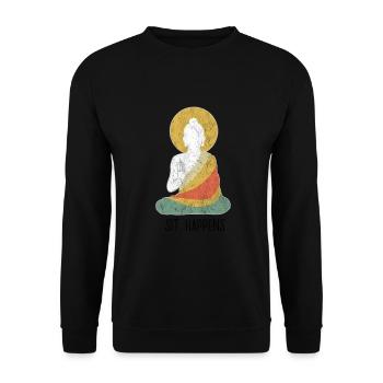 Bouddha drôle bouddhisme méditation paix dharma - Sweat-shirt Unisexe - noir - Devant - Alina (178cm) & Michal (187cm)