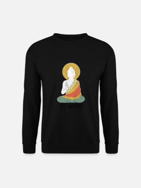 Funny buddha buddhism meditation peace dharma zen - Unisex Sweatshirt - black