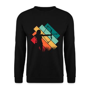 Bogenschießen - Unisex Pullover - Schwarz - Vorne - Alina (178cm) & Michal (187cm)