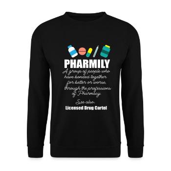 Pharma Medizin Medikamente Pharmily - Unisex Pullover - Schwarz - Vorne - Alina (178cm) & Michal (187cm)