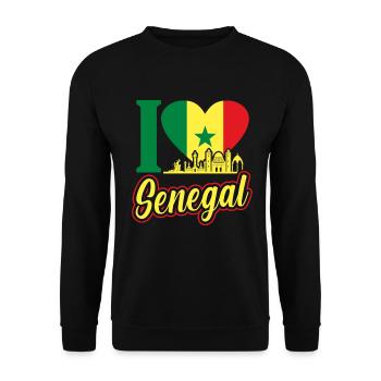 Senegal - Unisex Pullover - Schwarz - Vorne - Alina (178cm) & Michal (187cm)