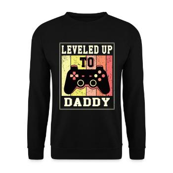 Leveled Up To Daddy 2021 Becoming Dad Gaming - Unisex Sweatshirt - black - Front - Alina (178cm) & Michal (187cm)