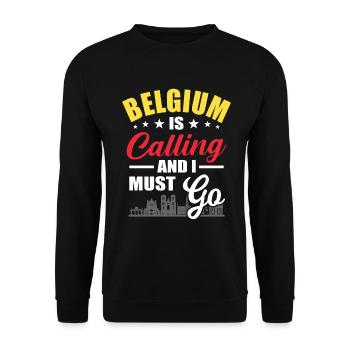 Belgium - Unisex Sweatshirt - black - Front - Alina (178cm) & Michal (187cm)