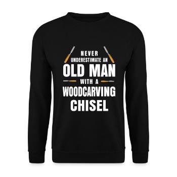 Woodcarving Wood Carver Woodwoorking Wood carving - Unisex Sweatshirt - black - Front - Alina (178cm) & Michal (187cm)