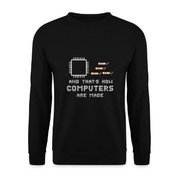 Computer Hardware PC Nerd Carte mère - Sweat-shirt Unisexe - noir - Devant - Alina (178cm) & Michal (187cm)
