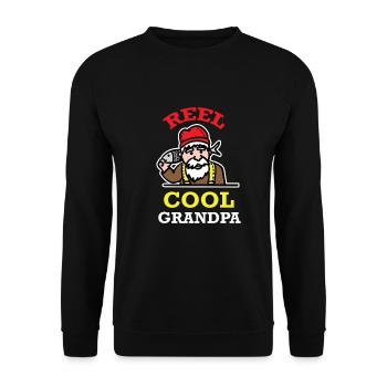 Cool Grandfather Grandpa Opi Fishing Fishing Angler - Unisex Sweatshirt - black - Front - Alina (178cm) & Michal (187cm)