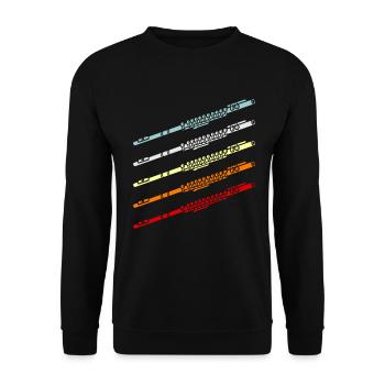 Flûte transversale Flûte latérale soufflée - Sweat-shirt Unisexe - noir - Devant - Alina (178cm) & Michal (187cm)