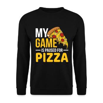 Pizza - Sweat-shirt Unisexe - noir - Devant - Alina (178cm) & Michal (187cm)