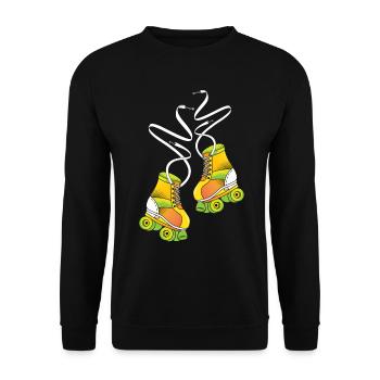 Rollschuhlaufen - Unisex Pullover - Schwarz - Vorne - Alina (178cm) & Michal (187cm)