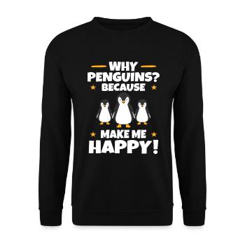 Pingouin - Sweat-shirt Unisexe - noir - Devant - Alina (178cm) & Michal (187cm)