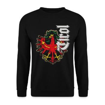 Tirol Tiroler Adler Wappen Retro Vintage Bua Madl - Unisex Pullover - Schwarz - Vorne - Alina (178cm) & Michal (187cm)