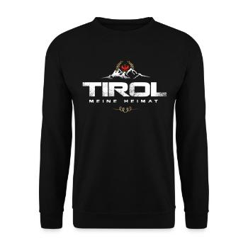 Tirol Meine Heimat Berge Tiroler Adler Wappen - Unisex Pullover - Schwarz - Vorne - Alina (178cm) & Michal (187cm)