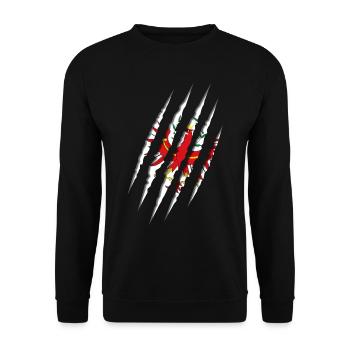 Tirol Tiroler Adler Kratzspuren Wappen Krallen - Unisex Pullover - Schwarz - Vorne - Alina (178cm) & Michal (187cm)