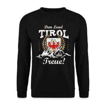 Dem Land Tirol die Treue Tiroler Adler Wappen Berg - Unisex Pullover - Schwarz - Vorne - Alina (178cm) & Michal (187cm)