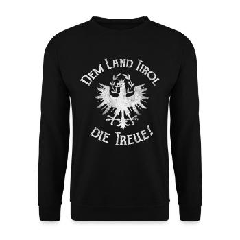Dem Land Tirol die Treue Bekleidung Tiroler Adler - Unisex Pullover - Schwarz - Vorne - Alina (178cm) & Michal (187cm)