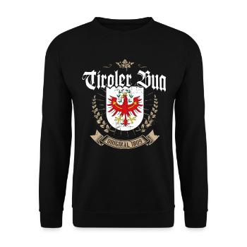 Tiroler Bua Tirol Wappen Adler Bekleidung - Unisex Pullover - Schwarz - Vorne - Alina (178cm) & Michal (187cm)