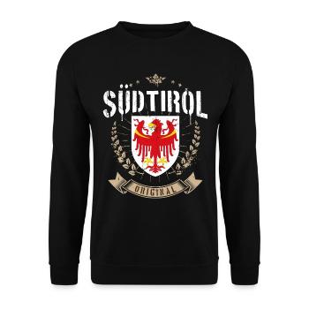 Südtirol Südtiroler Adler Wappen Retro Bekleidung - Unisex Pullover - Schwarz - Vorne - Alina (178cm) & Michal (187cm)