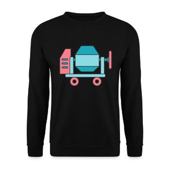 Cement mixer Concrete mixer Road construction Concrete cement - Unisex Sweatshirt - black - Front - Alina (178cm) & Michal (187cm)