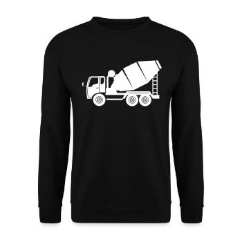 Cement mixer Concrete mixer Road construction Concrete cement - Unisex Sweatshirt - black - Front - Alina (178cm) & Michal (187cm)