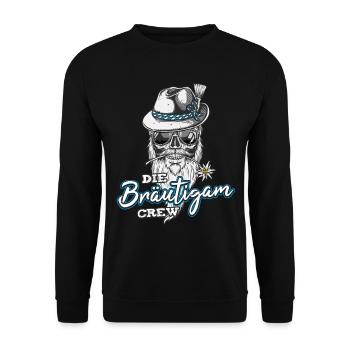 Junggesellenabschied Männer JGA Tracht Team Bayern - Unisex Pullover - Schwarz - Vorne - Alina (178cm) & Michal (187cm)