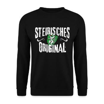 Steirisches Original Steiermark Steirer Bua Madl - Unisex Pullover - Schwarz - Vorne - Alina (178cm) & Michal (187cm)