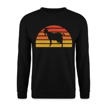 Ziege - Unisex Pullover - Schwarz - Vorne - Alina (178cm) & Michal (187cm)