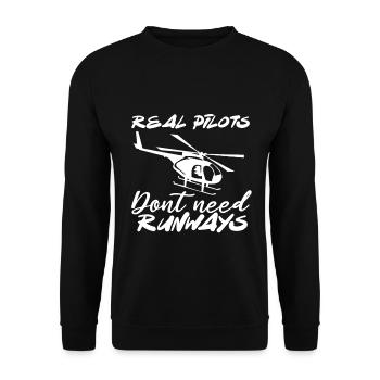 Helicopter pilot helicopter flying propeller - Unisex Sweatshirt - black - Front - Alina (178cm) & Michal (187cm)
