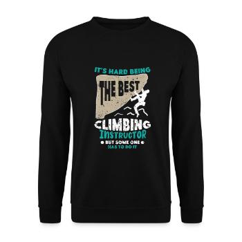 Climbing instructor Climbing instructor climbing climbing course - Unisex Sweatshirt - black - Front - Alina (178cm) & Michal (187cm)